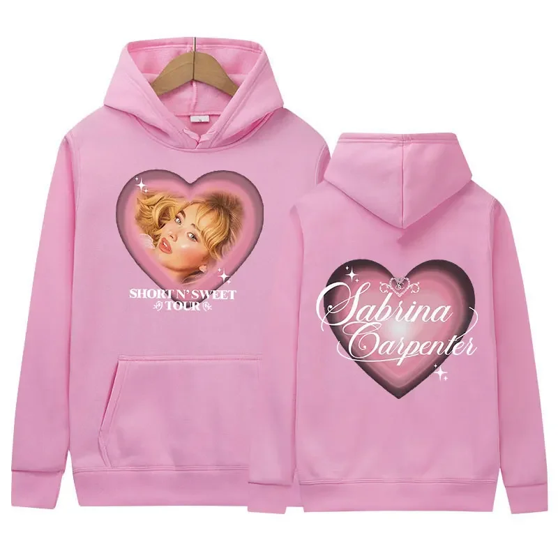 Sabrina Carpenter - Short 'N Sweet Tour Hoodie para homens e mulheres, pulôver de moda vintage, streetwear extragrande, roupas de moletom, 2024