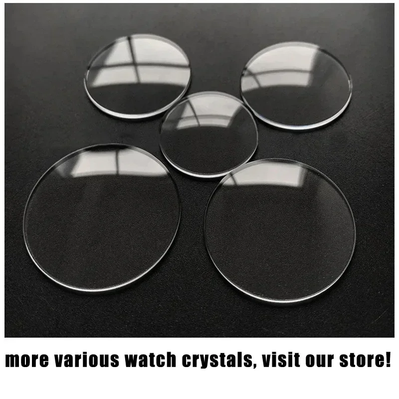 2pcs Thickness Diameter Flat Watch Crystal Mineral Glass, Replacement Parts Round Mechanical Watch Glass, Lens Repair Tool
