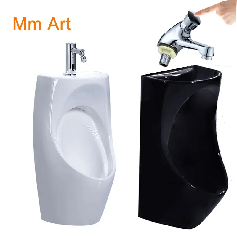 

Combined Sink Prison female urinal Ergonomic compact hand washing sink DIY black urine combo 2 in 1 piss wc Urinal basin unit