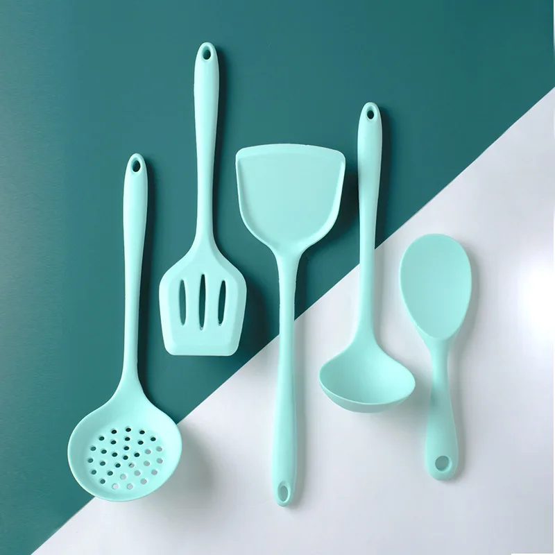 Pink Silicone Kitchenware Cooking Utensils Heat Resistant Kitchen Non-Stick Cooking Utensils Kitchen Spatula Soup Spoon Tools