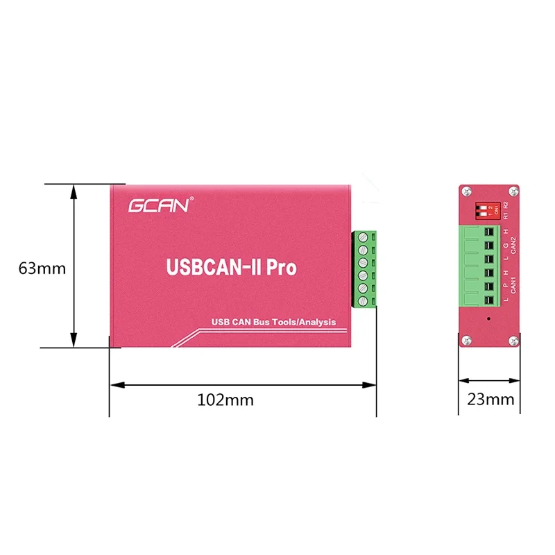 Adaptateur USBCAN-II Pro LilBus, débogage, outil d'analyse de l'analyseur Convertisseur USB vers Lilrer US Boîte de USB-CAN Support DBC CANopen J1939