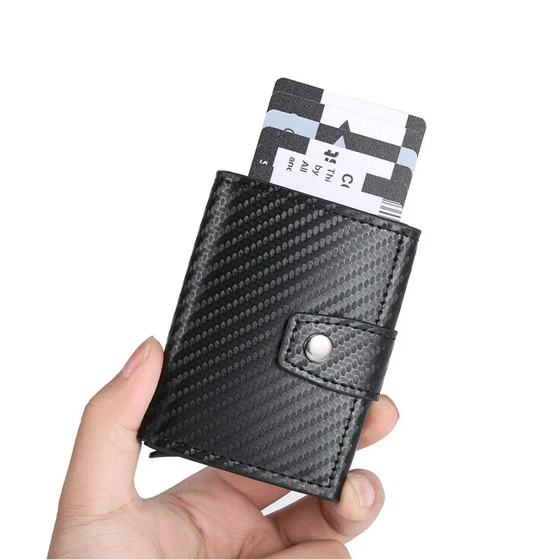 Herren-Geldbörse mit automatischem Aluminiumgehäuse, RFID-Kartenhalter, Metallclip, Kartenetui, elastisch, grenzüberschreitend, beliebt, Visitenkartenetui