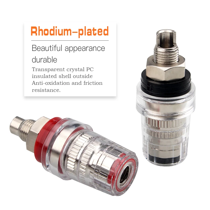 Crystal Transparent Banana Plug Interface Welding-free Short ColumnHifi Terminal Power Amplifier