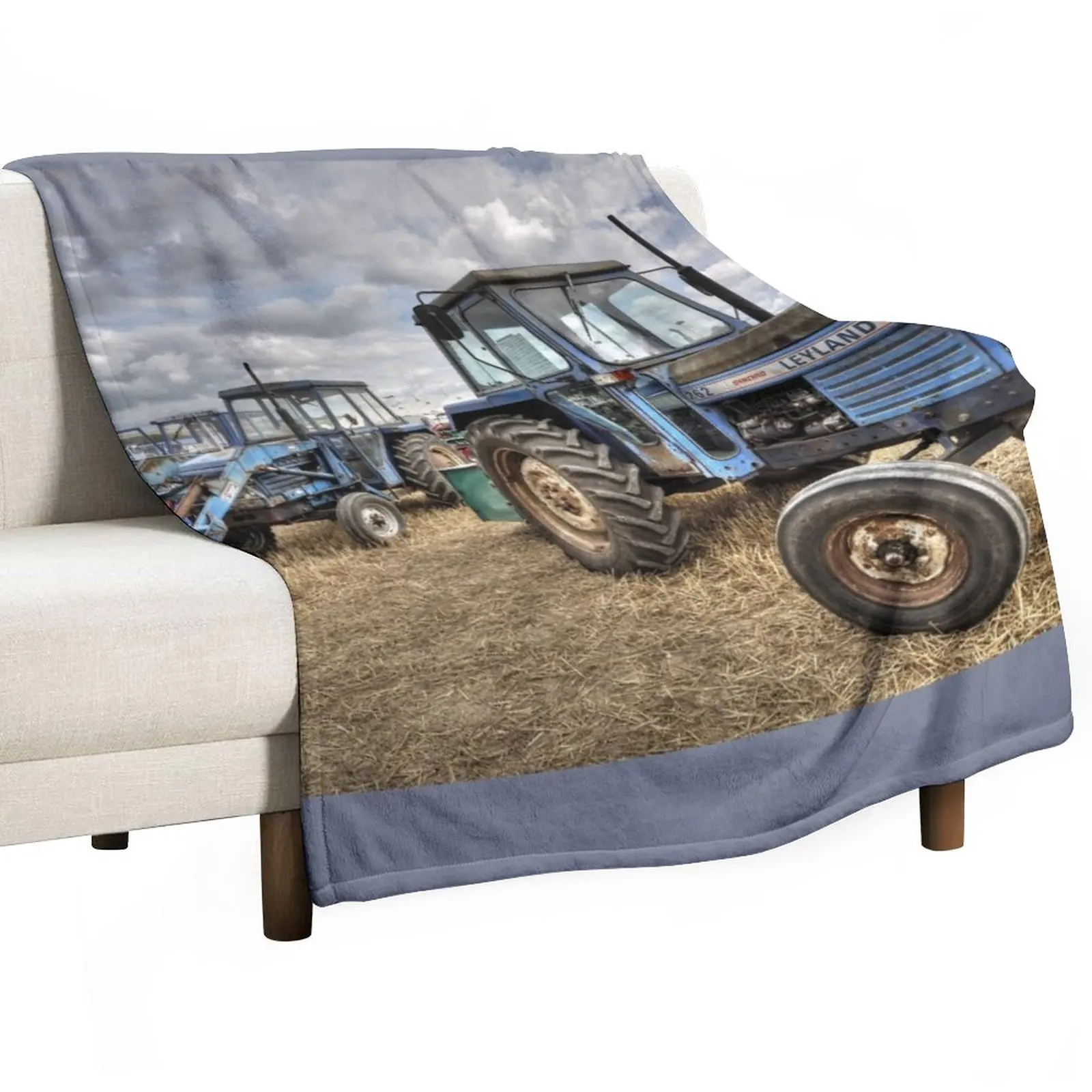 

Leyland Tractors Throw Blanket Retro Blankets Personalized Gift Hairy Blanket