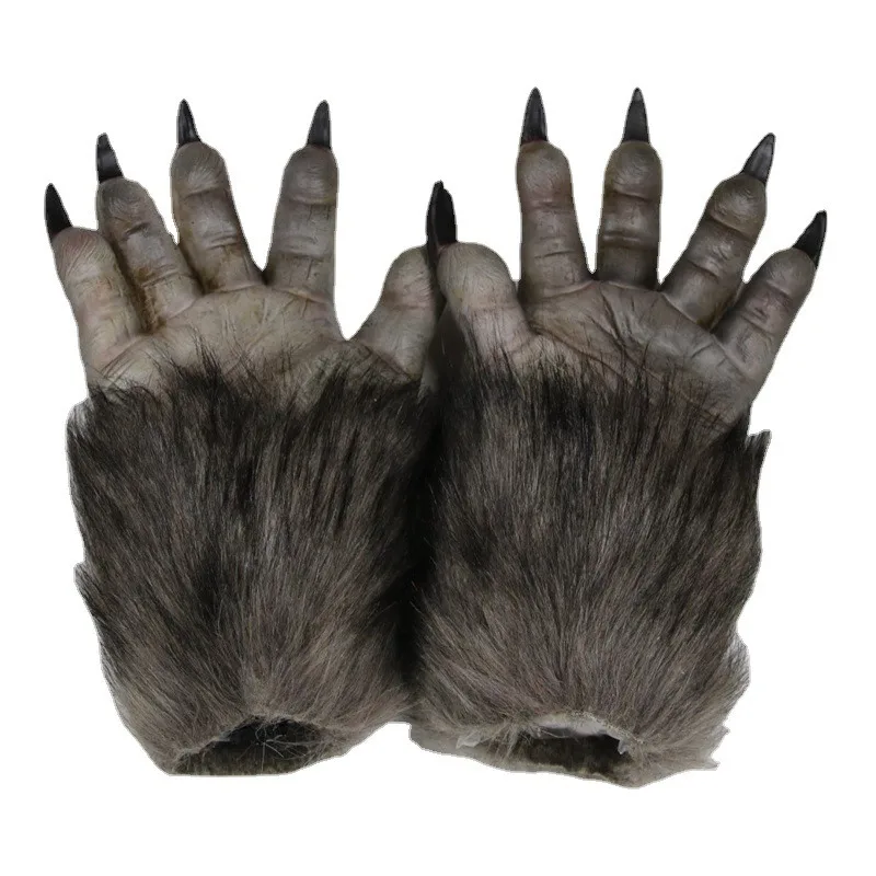 

New animal dewclaw latex werewolf glove claw cosmetic props Ghost Day big bad wolf plush hand claws