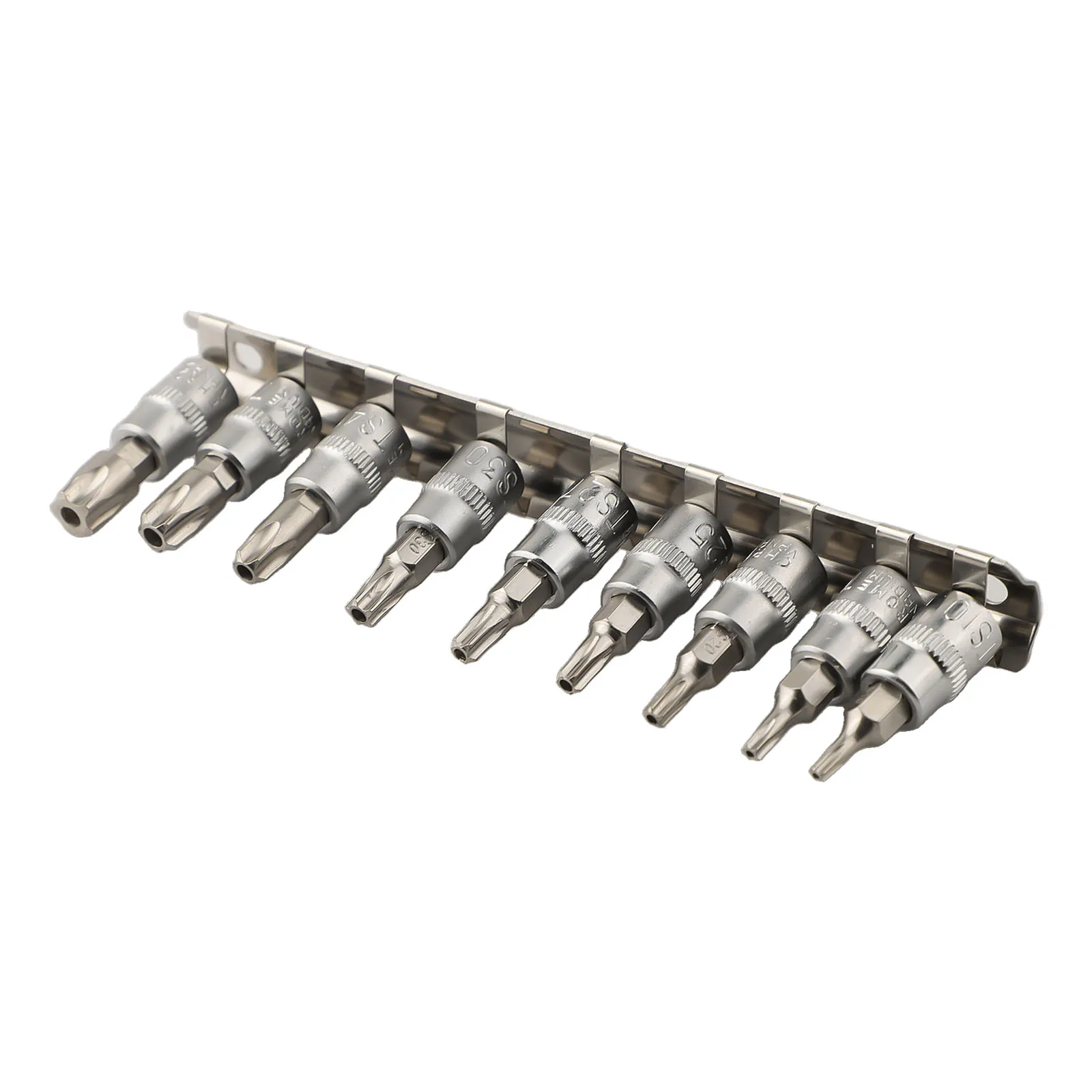 9 Stück 5-Punkt-Stern für Torx-Schraubendreher-Bit 1/4 Zoll Antriebssockel Pentalobe TS10-TS50 Handwerkzeuge Zubehör