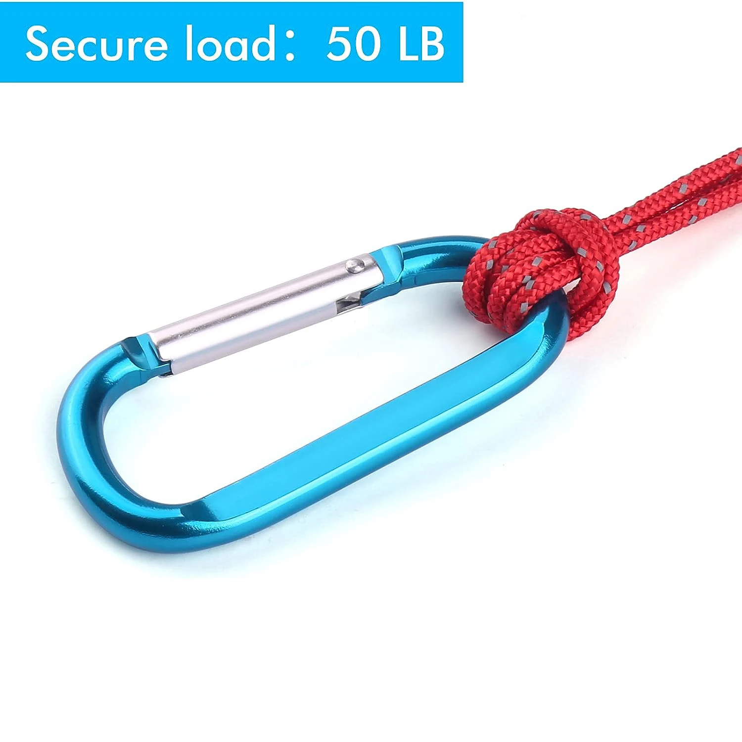 Snap Hook Carabiner Clip Caribeaner Large Aluminum D Shape Carabeaner Keychain Spring Hook for Hammocks Camping Harness Hiking