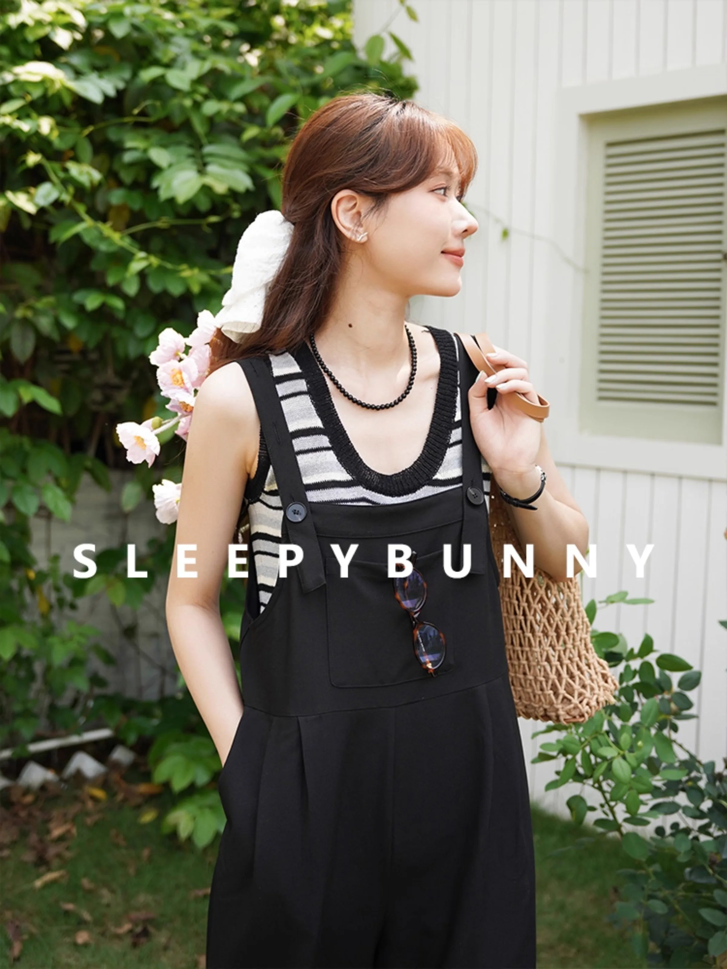 Vintage High Waist Overalls Women Summer Wide Leg Jumpsuit Adjustable Straps Fit Straight Leg Romper Petite Casual Street Style