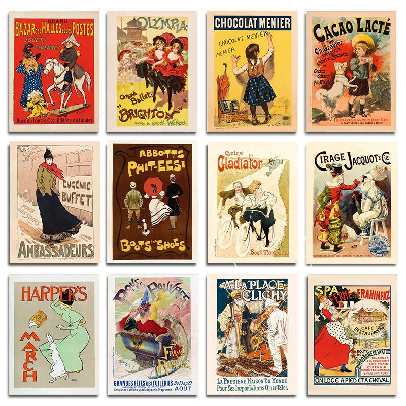 Pósteres e impresiones francesas Vintage, pintura en lienzo de gladiador de La Diaphane Cycles, arte de pared, imagen para sala de estar, decoración del hogar