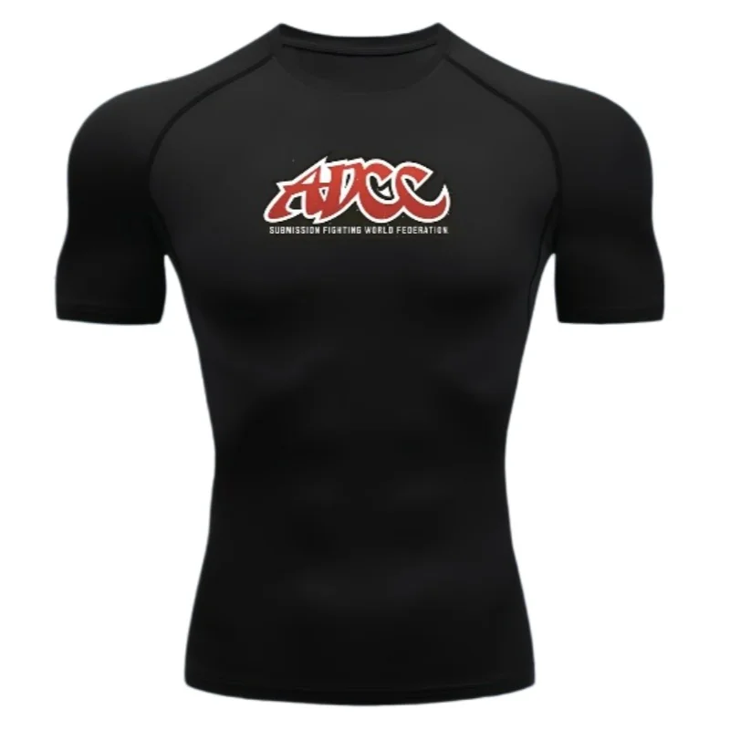 Short Sleeves Men Compression T-Shirt for Fitness Running Sports Quick-Dry Breathable Stretchy Fabric Summer Workouts Harajuku