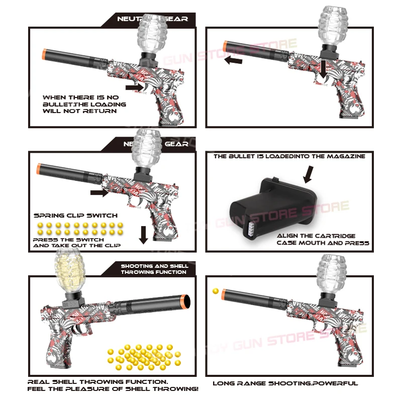 Nowy elektryczny pistolet zabawka G18 z ciągłym automatycznym strzelaniem miękkimi pociskami, pistolet pneumatyczny, broń do strzelania wodą, zabawka CS