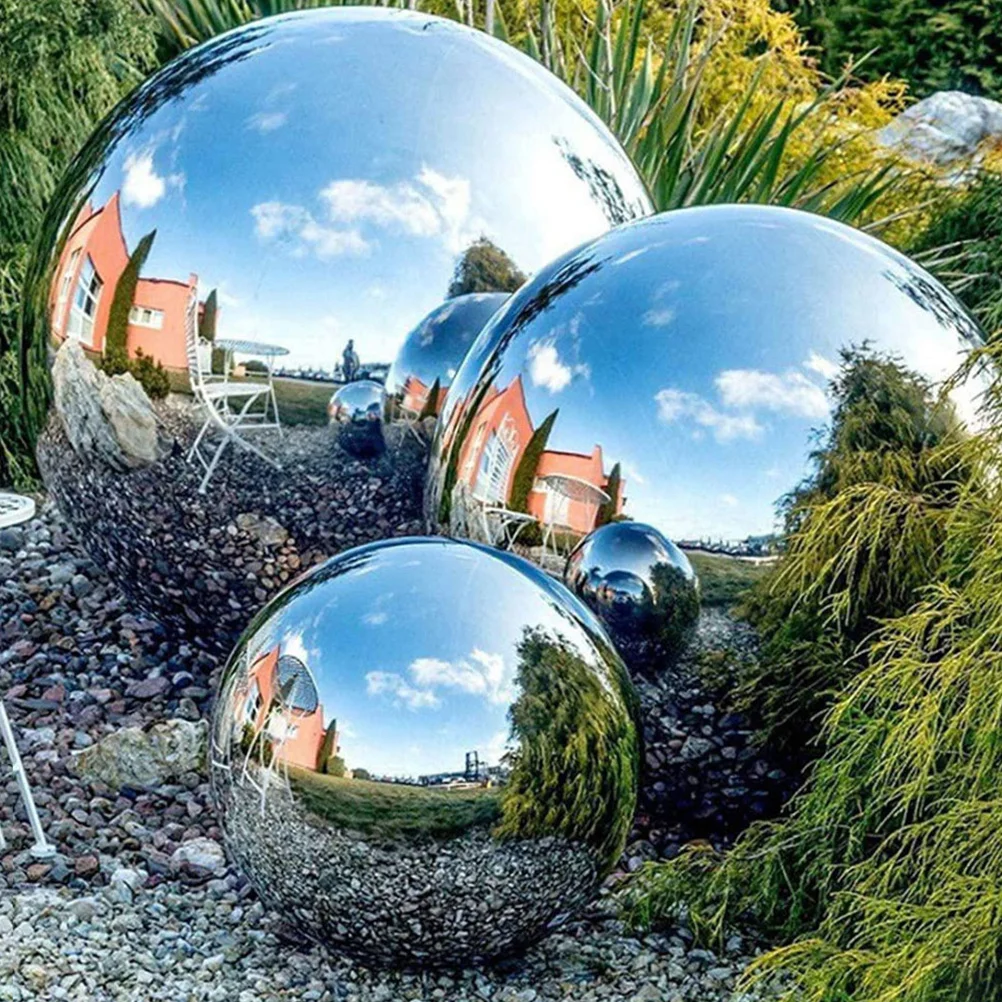 

5Pcs Stainless Steel Gazing Balls Mirror Polished Reflective Garden Spheres Decorative Seamless Silver Globe Yard Ornament