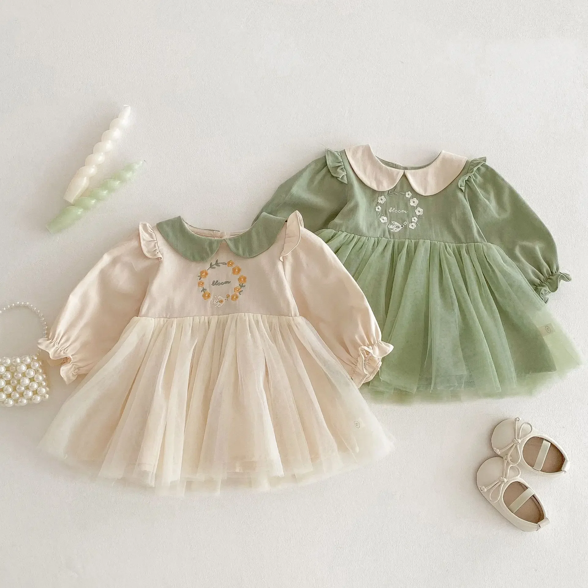 

2025 New Spring Floral Princess Dress for Girls 0-5 Years - Cute Korean Style Baby Dress, Toddler Girl's Floral Dress
