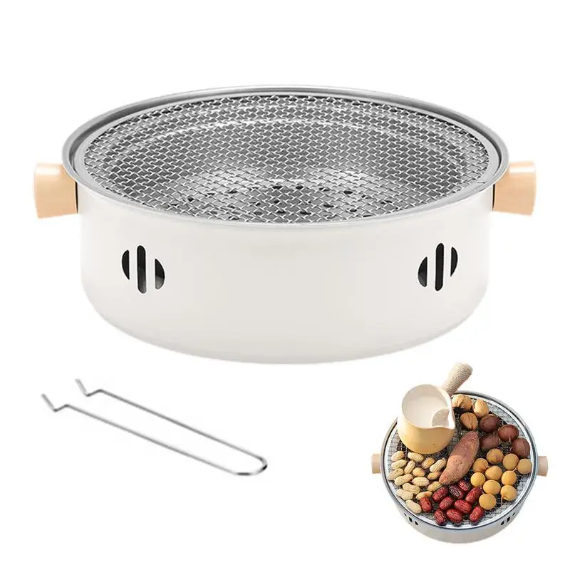 

Charcoal Stove Outdoor Tabletop Stainless Steel Charcoal Stove BBQ Cooker Grill With Non-Slip Base For Tea Chicken Wings Chicken