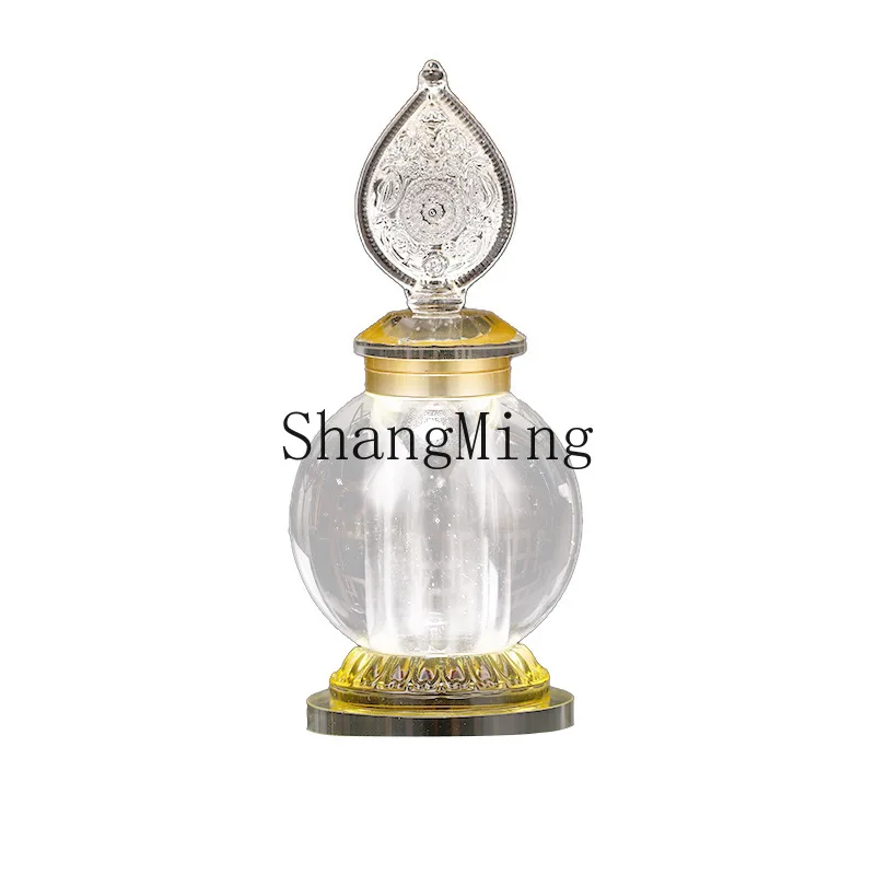 

PYH relic stupa with saffron relics nectar pills k9 crystal stupa large size gau bottle Buddha in front