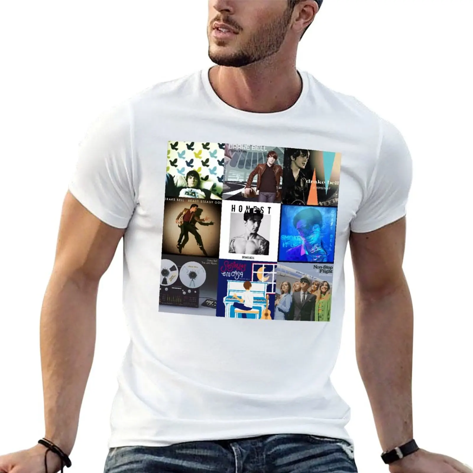 

Drake Bell - The Albums artwork T-Shirt t shirts for man cotton soft cotton t shirt man T-Shirt