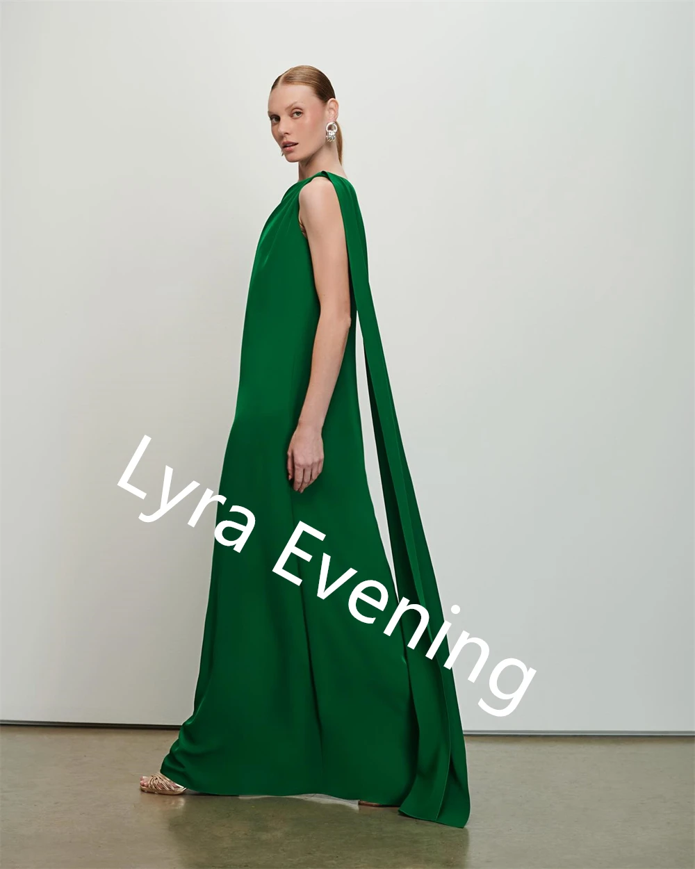 사용자 정의 현대 녹색 저지 이브닝 드레스 한 어깨 민소매 파티 드레스 패션 vestido 드 페스타 고품질 공식