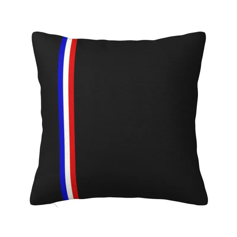 Custom Nordic Style French Flag Stripes Cushion Covers 40x40cm Soft France Patriotic Throw Pillow for Sofa Square Pillowcase