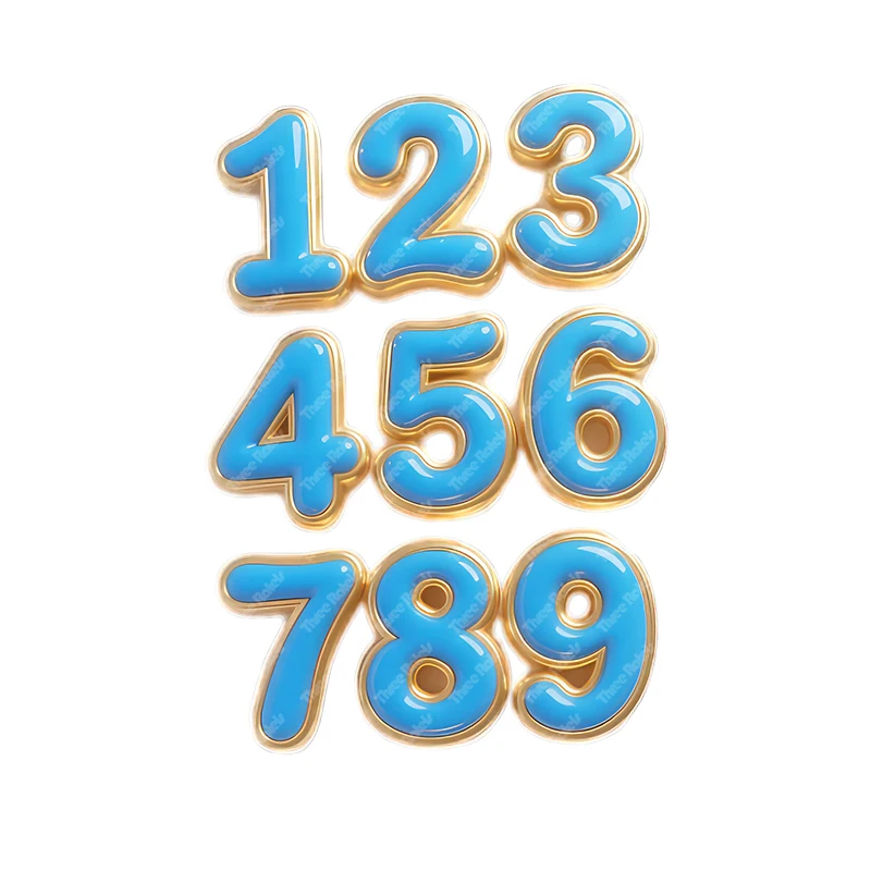 Three Ratels CC104 Blue numbers stickers for home wall stickers computer decoration decals car stickers