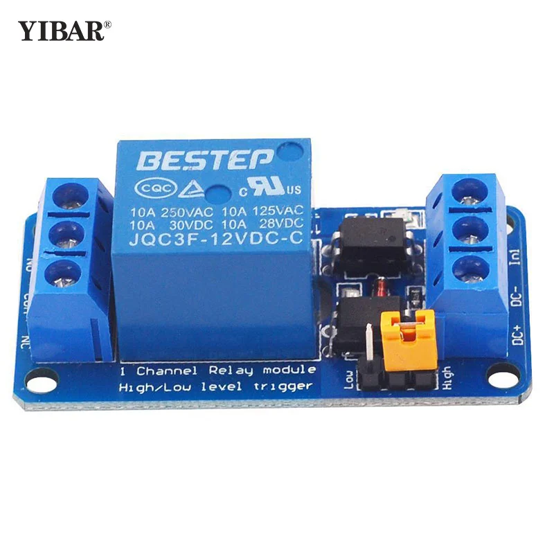 【YIBAR】3.3V 5V 12V 24V 1 Channel Relay Module High And Low Level Trigger Dual Optocoupler Isolation Relay Module Board