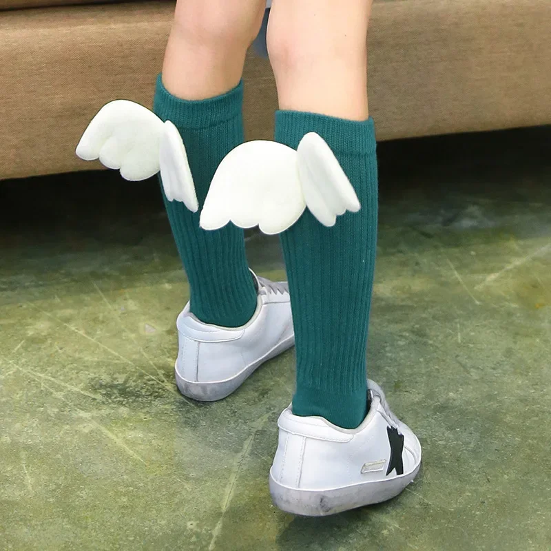 Fashion Girl Socks Autumn Winter Baby 3D Angel Wings Cute Girls Boy Toddler Sock Cotton Knee High Kids  Spring  0-10y