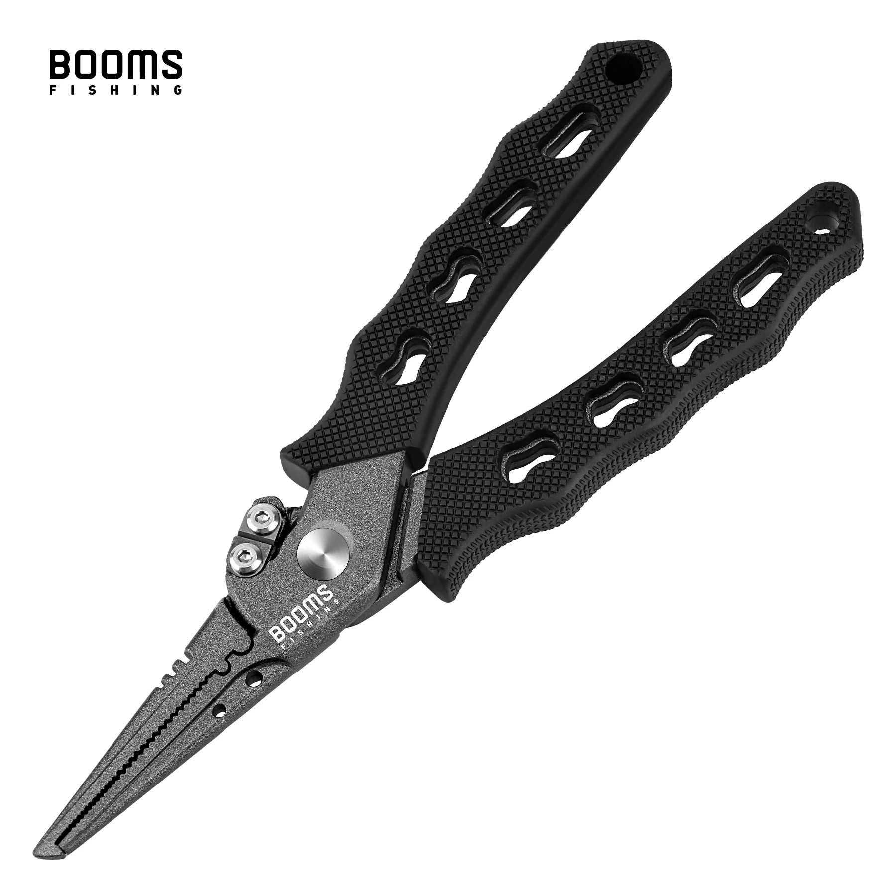 Booms Fishing F07 Stainless Steel Fish Fishing Plier Cut Split Pliers With Sheath Lanyard