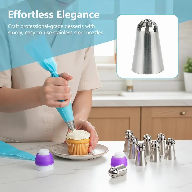 3/6/9Pcs Cake Piping Tips Set DIY Baking Pastry Nozzles Cream Decorating Tools Kit For Beginner Bakery