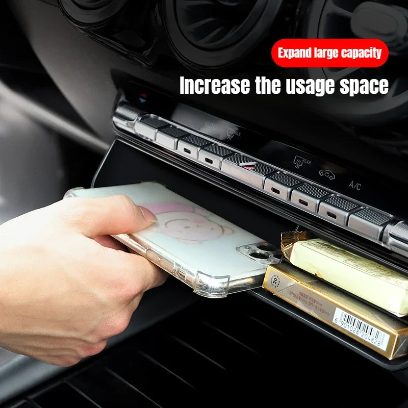 Car Central Control Storage Box Trim for Mercedes Benz A B CLA GLB GLA Class W177 W247 C118 X247 H247 2020-2023 Car Accessories