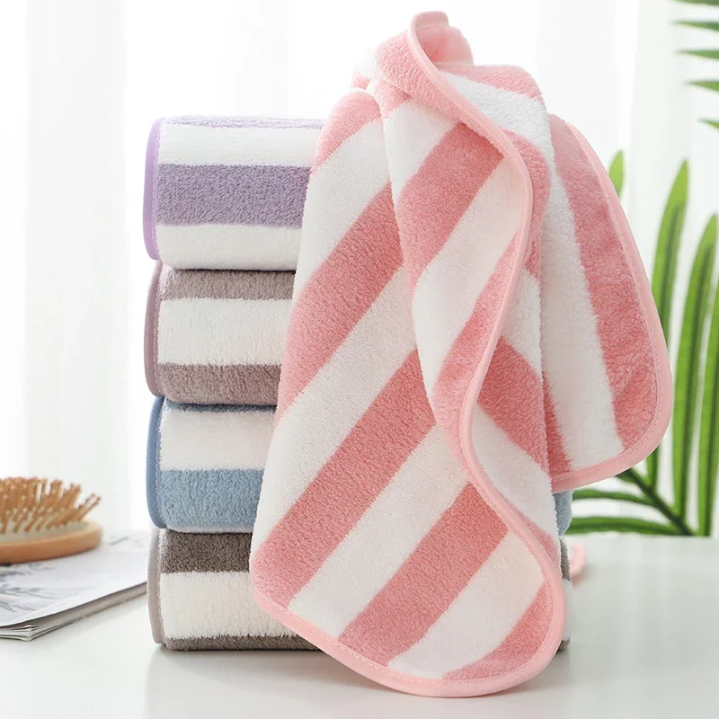 35x75cm Simple Stripes Absorbent Quick Drying Bath Towel Sets Soft Adults Face Hand Towels Bathroom Microfiber Swim Bath Towels