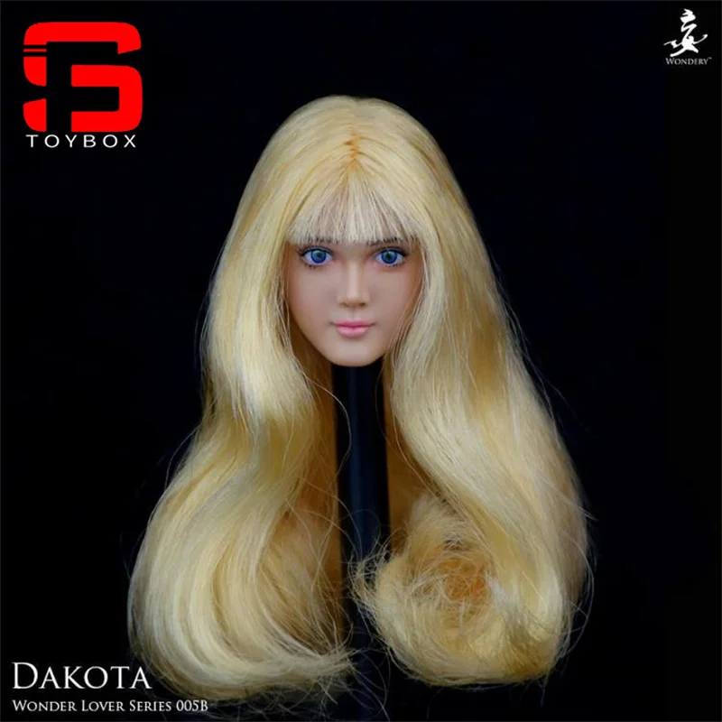 WONDERY WLS005 1/6 Zonnebrand Bleke Vrouwelijke Beweegbare Ogen Blond Haar Head Sculpt Carving Model Fit 12 ''Soldaat Action Figure