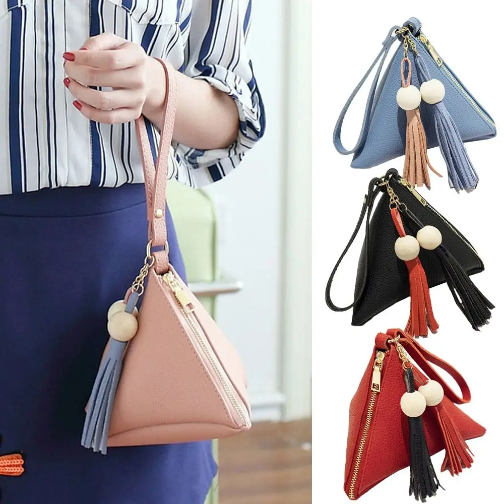 1PC portafoglio in pelle Mini triangolo borsa donna pochette borsa a mano studenti borsa portamonete Casual di grande capacità