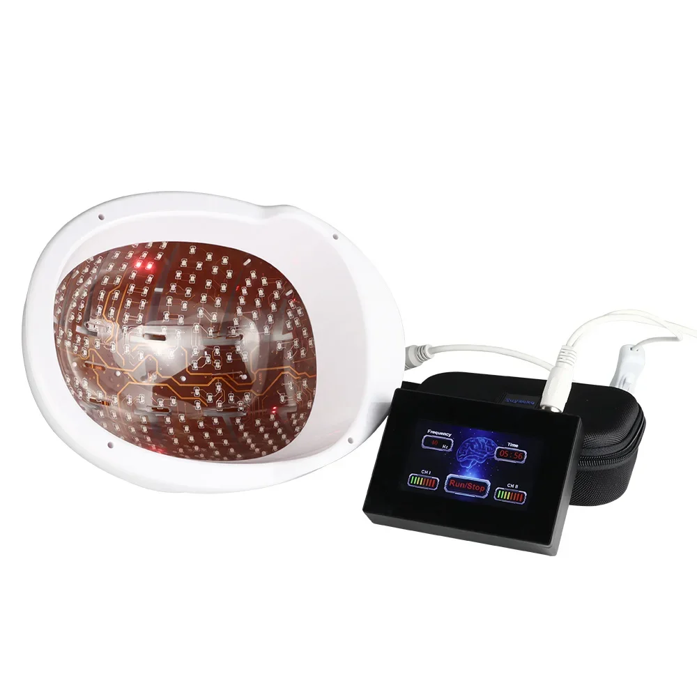 Gamma Brain Waves Flickering 810nm LED Light Therapy Photobiomodulation Helmet for Alzheimer Disease