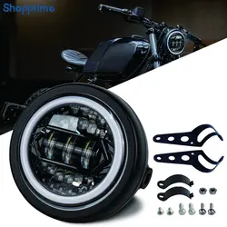 5 .75 inch Led Headlight with Brackets For Harley Sportster 1200 XL1200L Custom XL1200C 883 XL883 883L XL883R 48