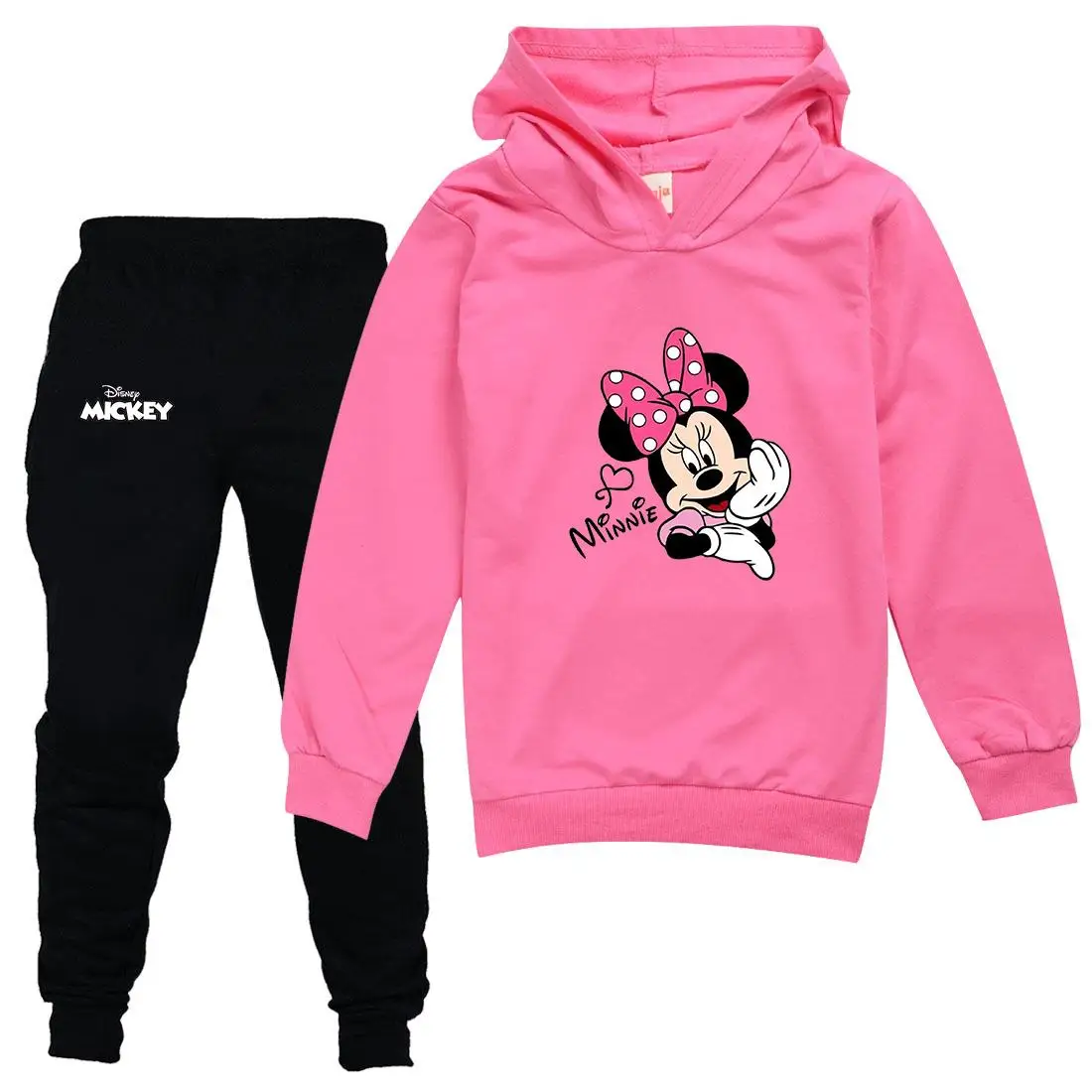 Mickey Minnie Mouse Kids Clothing Sets Suit Boys Girls Tracksuits Kids Brand Sport Suits Stich Hoodies Teen Tops Pants 2Pcs Set