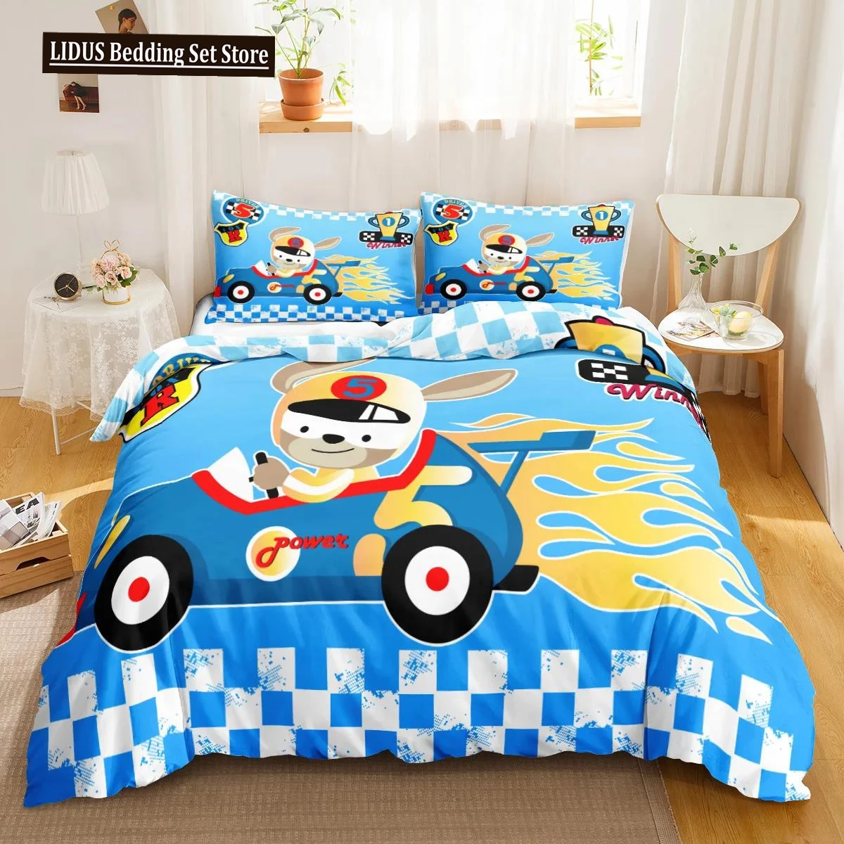 Cartoon Duvet Cover Set Cartton Car For Kids Teens Twin Bedding Set Bedclothes Car Theme Queen King Size Polyester Qulit Cover