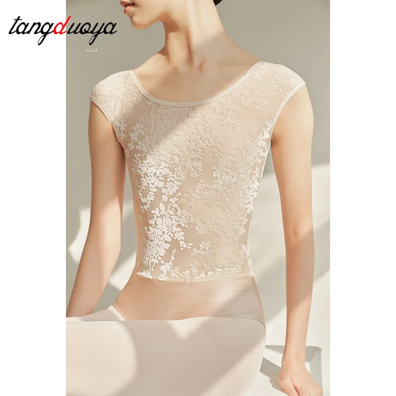 Elegant Lace Ballet Dance Leotard for Women High-Quality Yoga Gymnastics Bodysuit Adult Practice Team Dancing Apparel