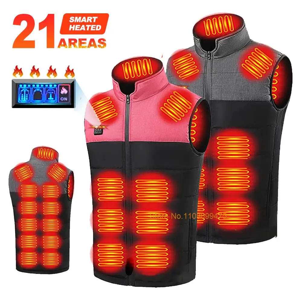 

Self Heated Vest Men Women Electric Heated Jacket USB Rechargeable Heated Coats Camping Hiking Skiing Winter Thermal Underwear