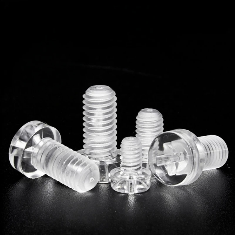 M2 M2.5 M3 M4 M5 M6 M8 Transparent Acrylic Cross Round Head Screws Plastic Insulated Cross Bolt