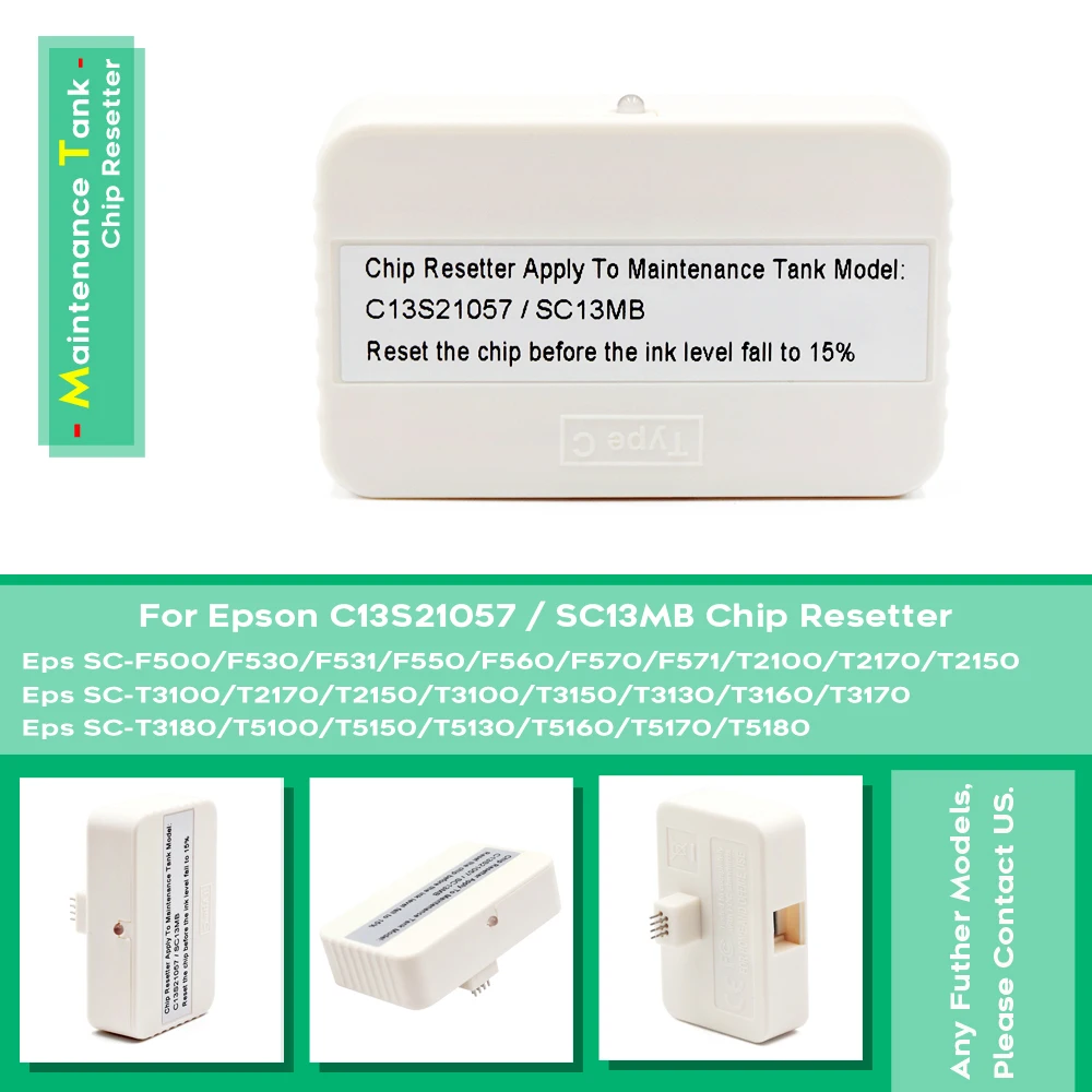 Maintenance Ink Tank Chip Resetter for Epson SureColor, SC13MB, C13S210057, T2170, T3170, T5170, T2100, T3100, T5100, F500, F540