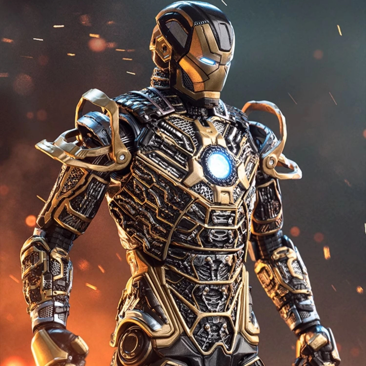 

ZD Toys Original Iron Man MK41 Black Exoskeleton Action Figure Tony Stark Mecha Model Movable Anime Avengers Collection Toy