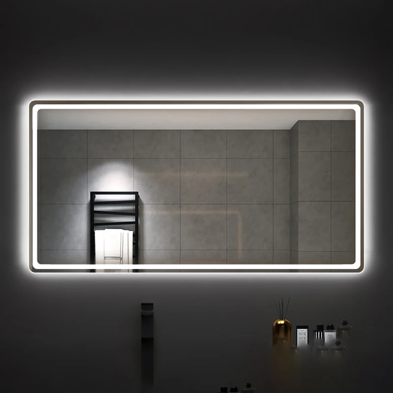 Wall Mounted Bathroom Vanity Mirror With Led Light Large Luxe Room Mirror Smart Make Up Espejo Bano Home Design Accessories