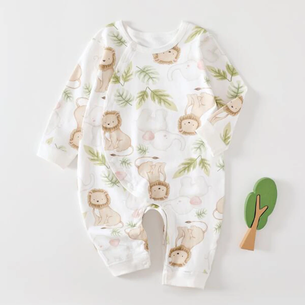 

Baby Autumn Clothes 100% Cotton Unisex Baby Rompers For Boy Girl Long Sleeve Animal Print Newborn Jumpsuit