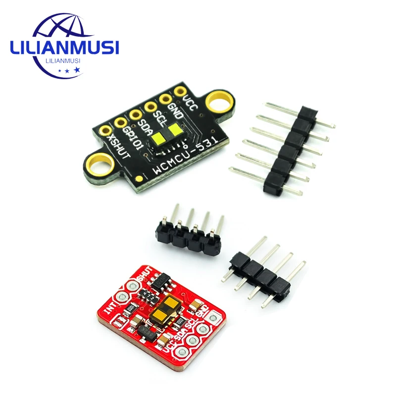 VL53L1X Laser Ranging Sensor Module TOF Time of Flight Ranging 4m Ranging Black Board Red Board Optical cover plate