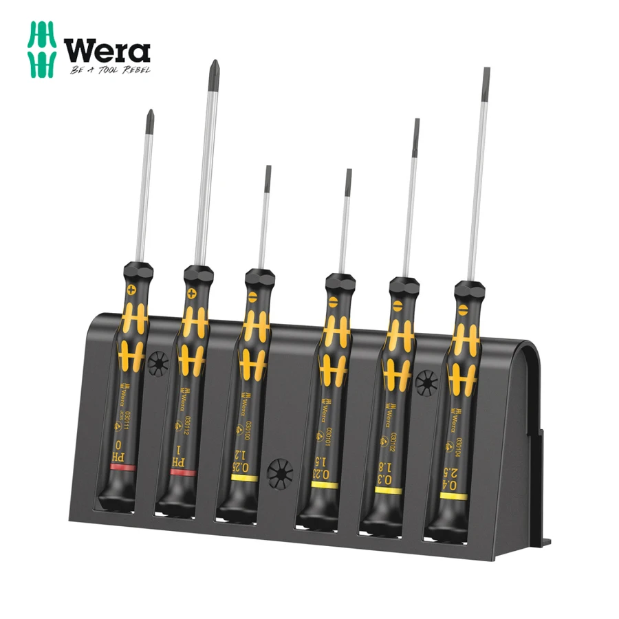 

WERA 1578 A/6 ESD 6 Pieces Precision ESD-safe Micro Screwdriver Set and Rack for Electronic Applications NO.05030170001