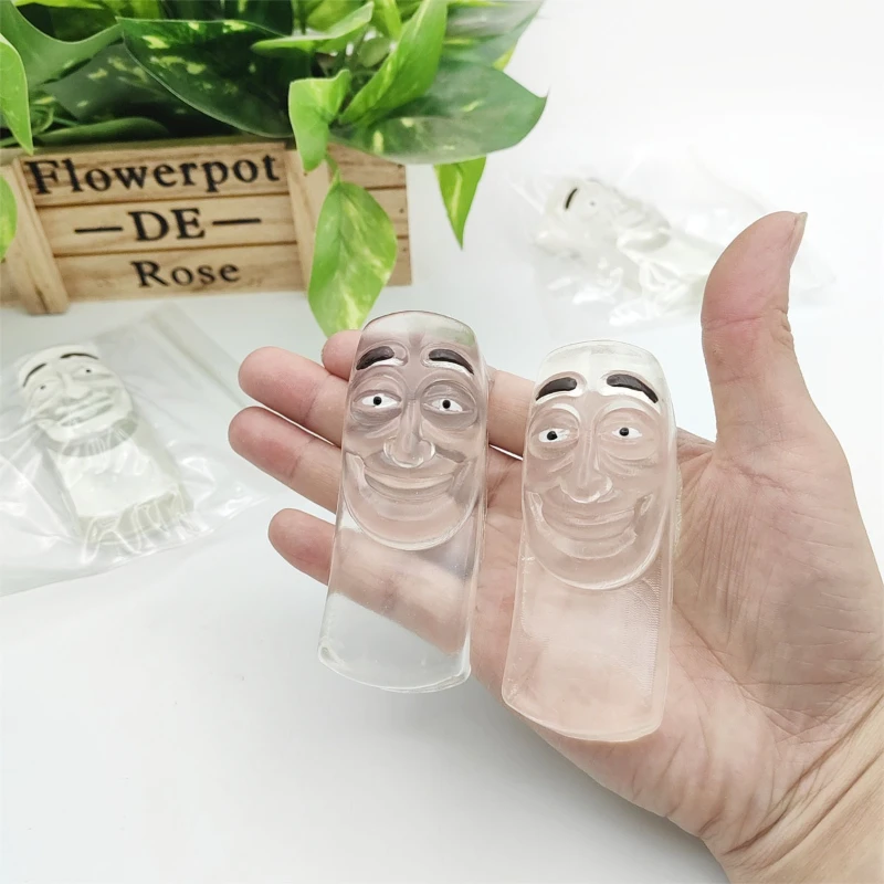 Crystal Stickman Squishy pour soulager le stress : adorable jouet transparent pour ventilation et relaxation