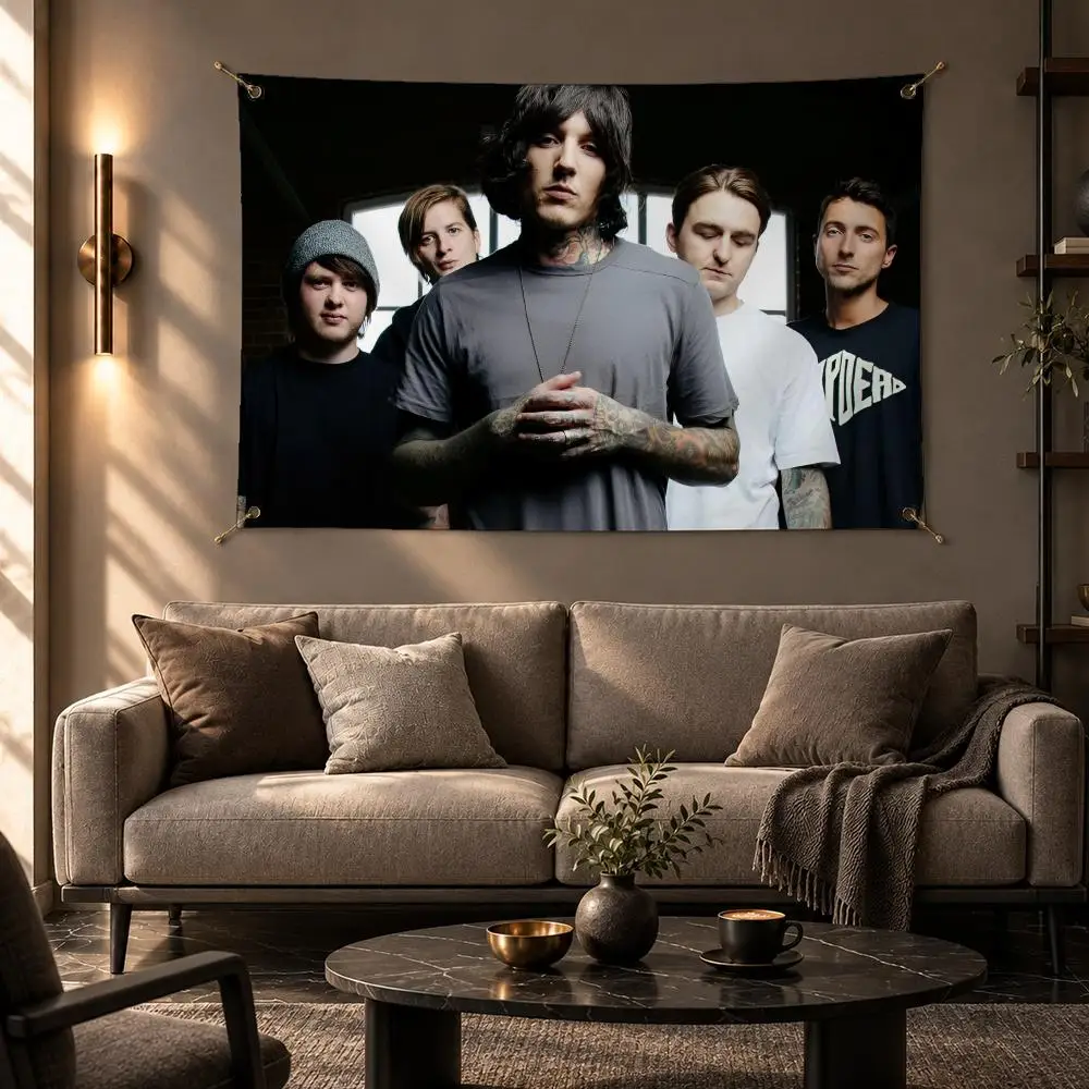 Legendary Band Bring Me the Horizon Flags Wall Hanging Flag Banner Home Decor Aesthetic Living Room Bedroom HD Fabric