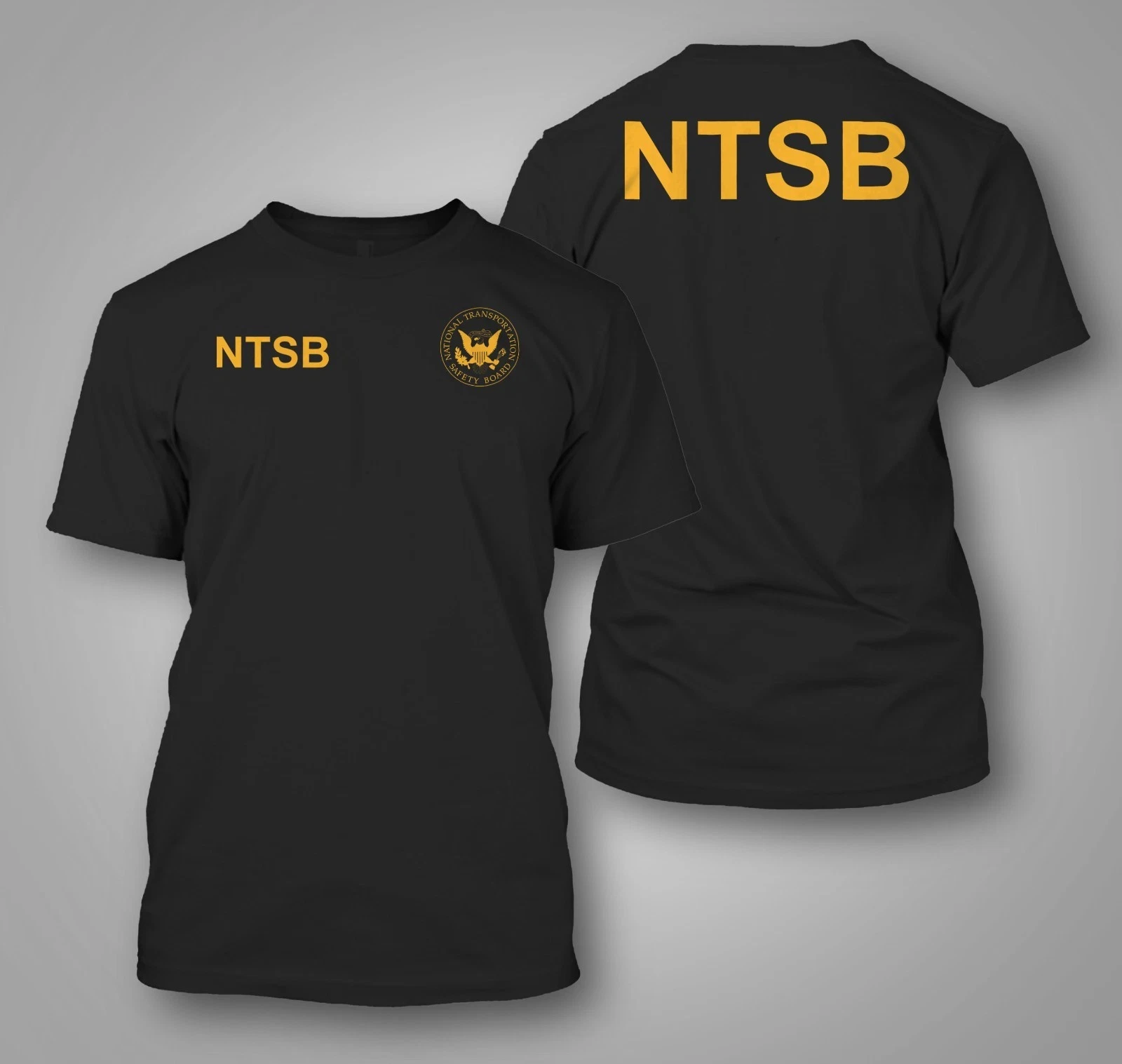 NTSB National Transportation Safety – Maßgeschneidertes Herren-T-Shirt mit Rücken- und Vorderseite-Aufdruck