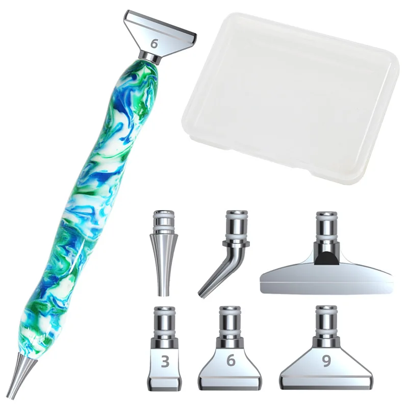 Ergonomischer Diamantmalerei-Stift mit Schraubverschluss, Kunststoff- & Metallspitze, 5D-Kunst-Nagelstein-Pickwerkzeug-Zubehör – Detail 5