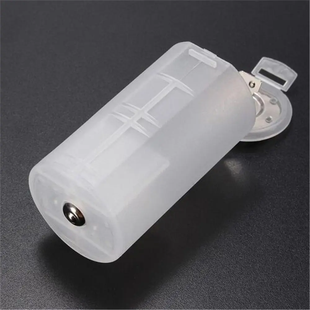 Plastic Battery Converter Frosted Clear AA Battery To D Battery Parallel Battery Cartridges Transfer From 5th To 1st