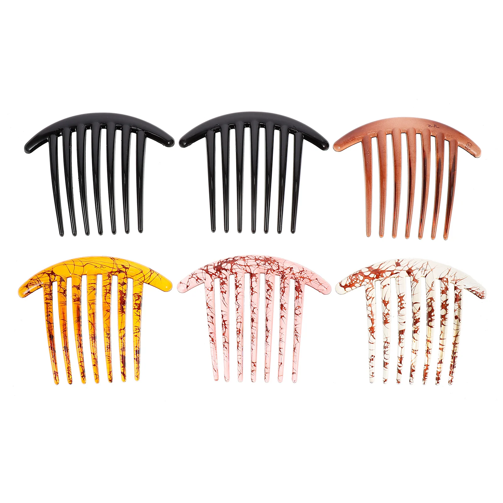 

6pcs Fashion Hair Comb Resin Headpiece Durable Hair Accessories Hair Comb(Mixed Color) Resin Hair Comb